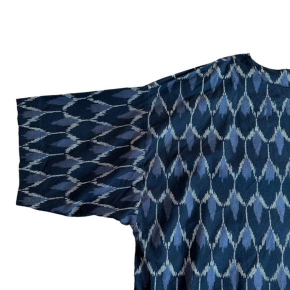 J.Jill Top Womens Size L Petite Mix Ikat Print Relaxed Kimono Style Boat Neck - Picture 5 of 15